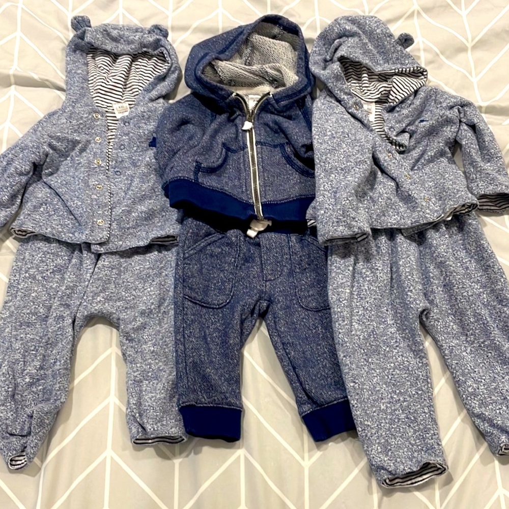 Carters Baby Gap Set of 3 Hoodie and Matching Pants 3-12 months